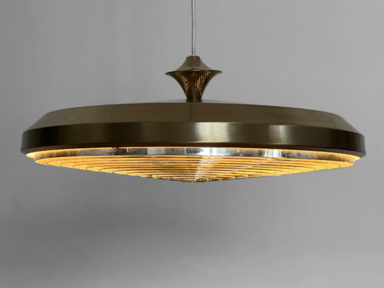 Large golden pendant light by Carl Thore for Granhaga Metall. Sweden 1970s - Image 3
