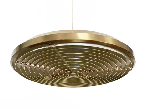 Large golden pendant light by Carl Thore for Granhaga Metall. Sweden 1970s - Image 4