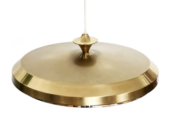 Large golden pendant light by Carl Thore for Granhaga Metall. Sweden 1970s - Image 6