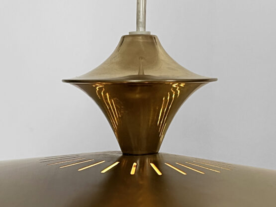 Large golden pendant light by Carl Thore for Granhaga Metall. Sweden 1970s - Image 7