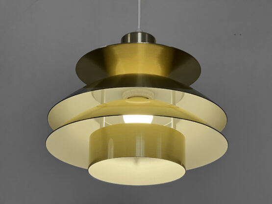 Golden multi layered pendant light by Tage Sund for Toplamper. Denmark 1970s - Image 5