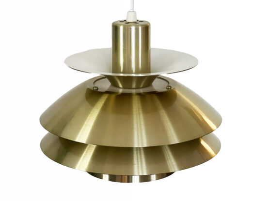 Golden multi layered pendant light by Tage Sund for Toplamper. Denmark 1970s - Image 6