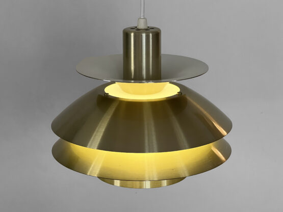 Golden multi layered pendant light by Tage Sund for Toplamper. Denmark 1970s - Image 7