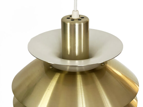 Golden multi layered pendant light by Tage Sund for Toplamper. Denmark 1970s - Image 9