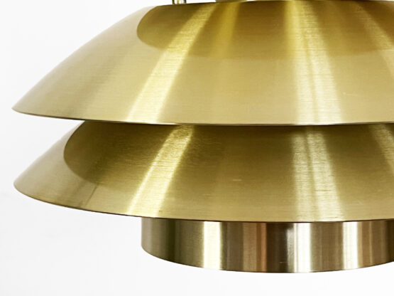 Golden multi layered pendant light by Tage Sund for Toplamper. Denmark 1970s - Image 10