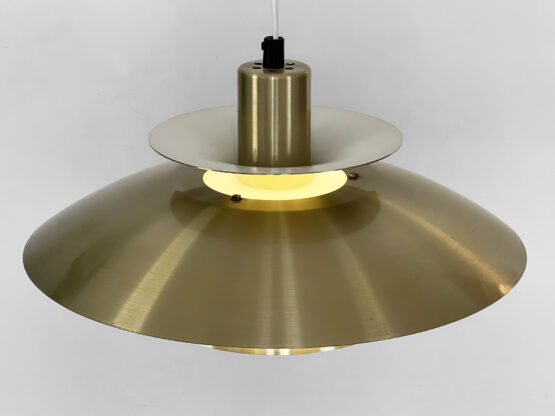 Golden multi layered pendant light by E.S. Horn. Denmark 1970s - Image 7