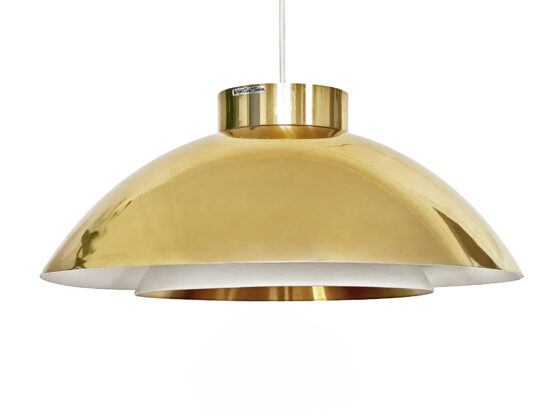 Large golden pendant light by Carl Thore for Granhaga metall. Sweden 1970s