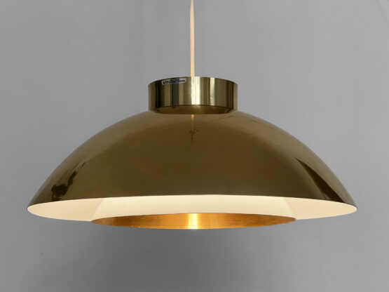 Large golden pendant light by Carl Thore for Granhaga metall. Sweden 1970s - Image 3