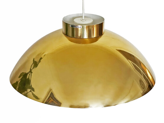 Large golden pendant light by Carl Thore for Granhaga metall. Sweden 1970s - Image 6
