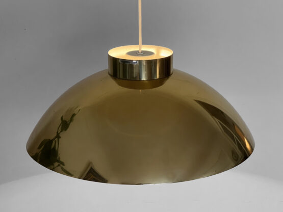 Large golden pendant light by Carl Thore for Granhaga metall. Sweden 1970s - Image 7
