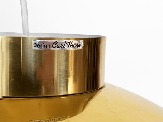 Large golden pendant light by Carl Thore for Granhaga metall. Sweden 1970s - Image 9