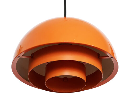 Pendant light "Milieu" , orange version by Jo Hammerborg for Fog & Mørup. Denmark 1970s - Image 4