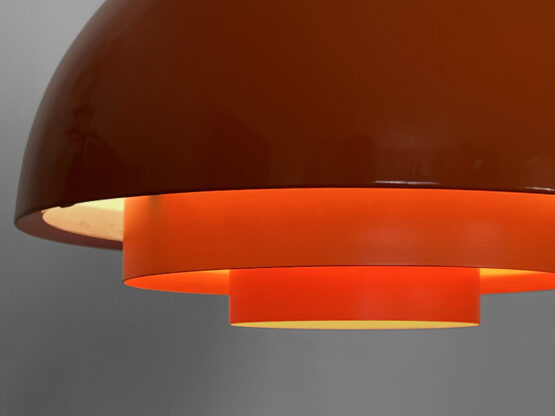 Pendant light "Milieu" , orange version by Jo Hammerborg for Fog & Mørup. Denmark 1970s - Image 7