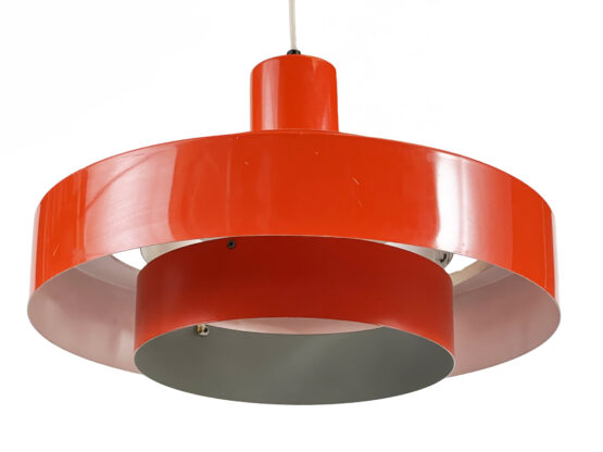 Pedant light "Equator" in orange by Jo Hammerborg for Fog & Mørup. Denmark 1960s - Image 4