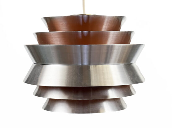 Pendant light "Trava" in brushed aluminum by Carl Thore for Granhaga Metallindustri. Sweden 1960s.