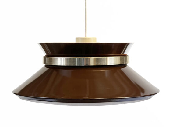 Pendant light in brown lacquer by Carl Thore for Granhaga Metall. Sweden 1970s