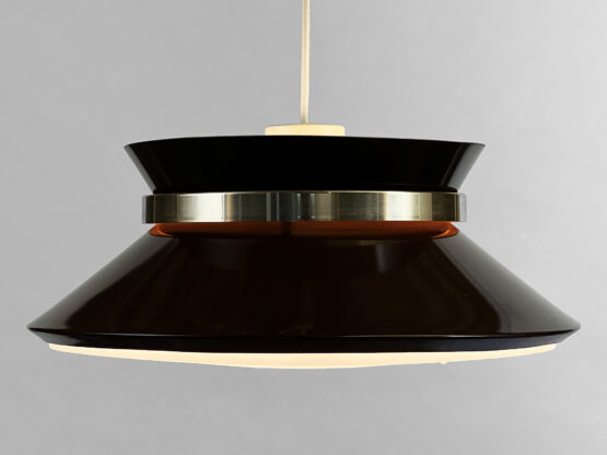 Pendant light in brown lacquer by Carl Thore for Granhaga Metall. Sweden 1970s - Image 3