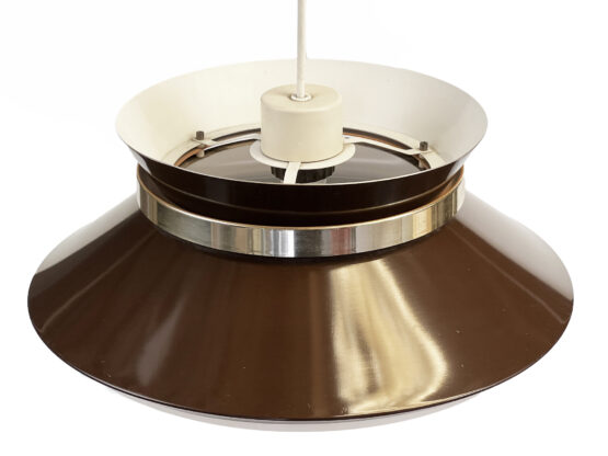 Pendant light in brown lacquer by Carl Thore for Granhaga Metall. Sweden 1970s - Image 5
