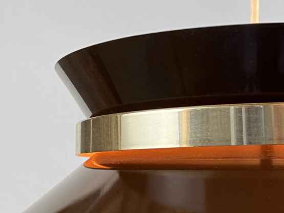 Pendant light in brown lacquer by Carl Thore for Granhaga Metall. Sweden 1970s - Image 7