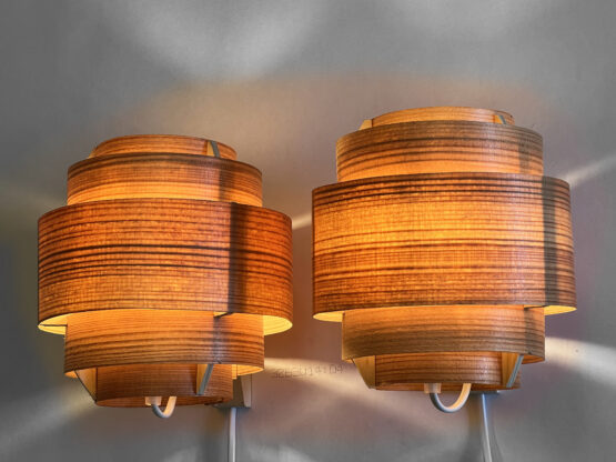 Pair of larch veneer wall lights, sconces by Fredrik Hagblom. France 2024 - Image 3