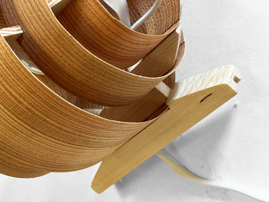 Pair of larch veneer wall lights, sconces by Fredrik Hagblom. France 2024 - Image 13