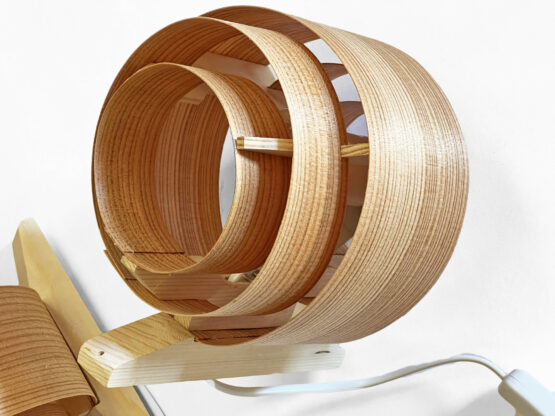 Pair of larch veneer wall lights, sconces by Fredrik Hagblom. France 2024 - Image 14