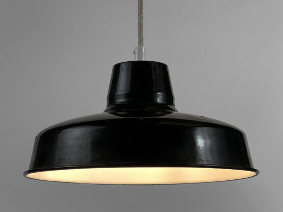 Enameled industrial pendant light. France 1950s - Image 3