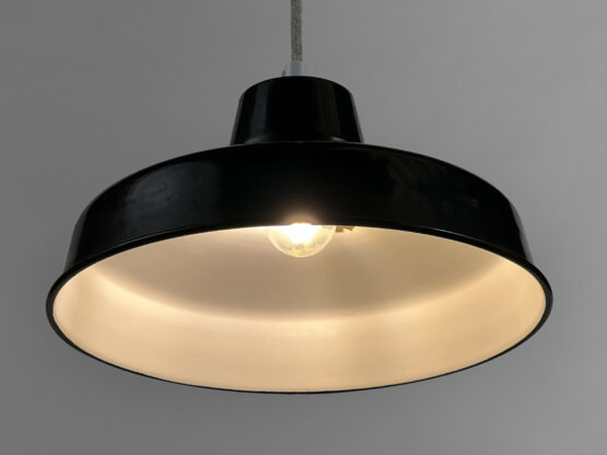 Enameled industrial pendant light. France 1950s - Image 5