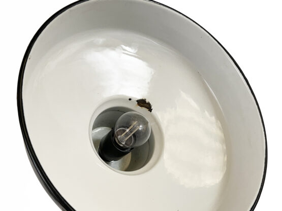 Enameled industrial pendant light. France 1950s - Image 8
