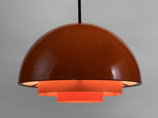 Pendant light "Milieu" , orange version by Jo Hammerborg for Fog & Mørup. Denmark 1970s - Image 3