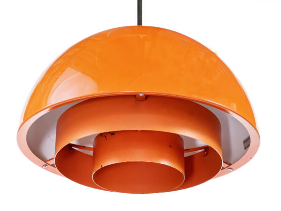 Pendant light "Milieu" , orange version by Jo Hammerborg for Fog & Mørup. Denmark 1970s - Image 4