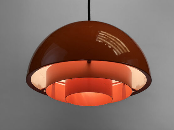 Pendant light "Milieu" , orange version by Jo Hammerborg for Fog & Mørup. Denmark 1970s - Image 5