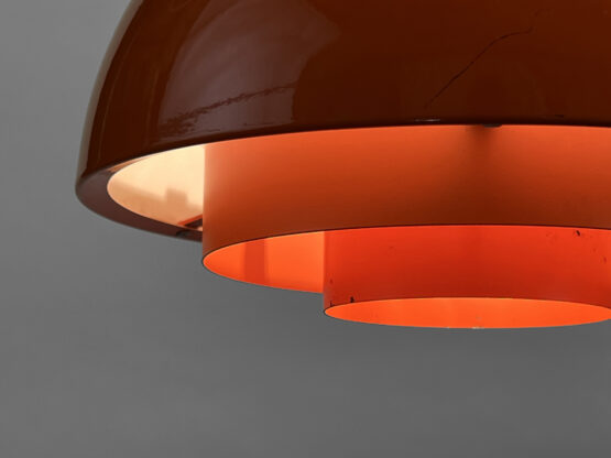 Pendant light "Milieu" , orange version by Jo Hammerborg for Fog & Mørup. Denmark 1970s - Image 7