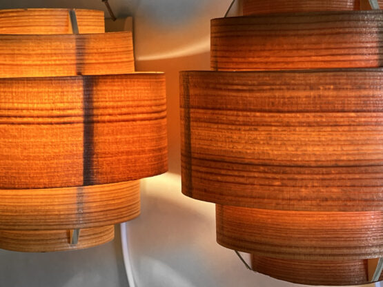 Pair of larch veneer wall lights, sconces by Fredrik Hagblom. France 2024 - Image 11