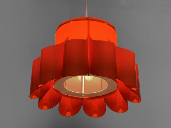 Plastic sheet pendant light by Quality System. Denmark 1970s - Image 4