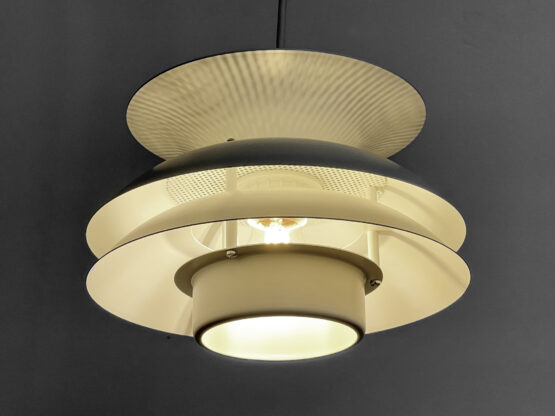 Medium size multi layered pendant light by Kurt Wiborg for Jeka Metaltryk. Denmark 1970s - Image 5
